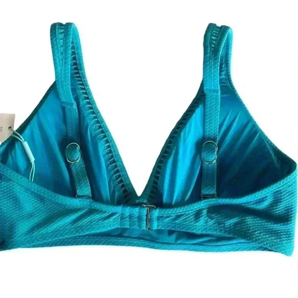 Sea Level NWT Amazing Lace Long Line Tri Bra Bikini Top Seafoam Size 10 - Picture 9 of 10